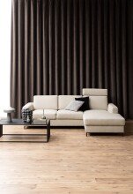 Couchtisch >Strington< in schwarz, Glas, MDF, Stahl - 120x40x60cm (BxHxT)