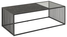 Couchtisch >Strington< in schwarz, Glas, MDF, Stahl...