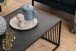 Couchtisch >Strington< in schwarz, Glas, MDF, Stahl - 120x40x60cm (BxHxT)