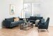 Couchtisch >Strington< in schwarz, Glas, MDF, Stahl - 120x40x60cm (BxHxT)