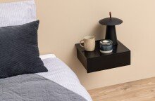 Nachttisch >Avignon< in schwarz, MDF - 37x13x32cm (BxHxT)
