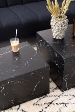 Satztisch >Dice< (2-teilig) in schwarz, MDF - 58x40x58cm (BxHxT)