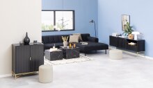Satztisch >Dice< (2-teilig) in schwarz, MDF - 58x40x58cm (BxHxT)