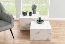 Satztisch >Dice< (2-teilig) in weiss, MDF - 58x40x58cm (BxHxT)