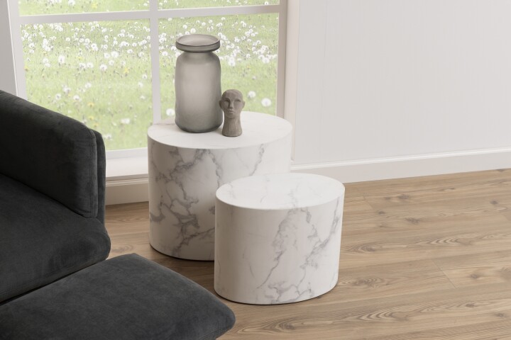 Satztisch >Mice< (2-teilig) in weiss, MDF - 33x40x48cm (BxHxT)