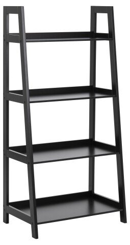 Leiterregal >Wally< in schwarz, MDF - 63x130x40cm (BxHxT)