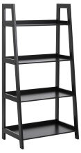 Leiterregal >Wally< in schwarz, MDF - 63x130x40cm...