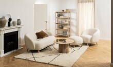 Standregal >Braidwood< in Eiche weiss pigmentiert, MDF - 86x160x30cm (BxHxT)