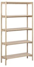 Standregal >Braidwood< in Eiche weiss pigmentiert, MDF - 86x160x30cm (BxHxT)