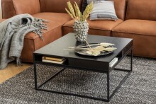 Couchtisch >Willford< in schwarz, MDF, Stahl -...