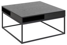 Couchtisch >Willford< in schwarz, MDF, Stahl - 80x40x80cm (BxHxT)