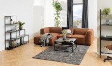 Couchtisch >Willford< in schwarz, MDF, Stahl - 80x40x80cm (BxHxT)