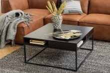 Couchtisch >Willford< in schwarz, MDF, Stahl -...