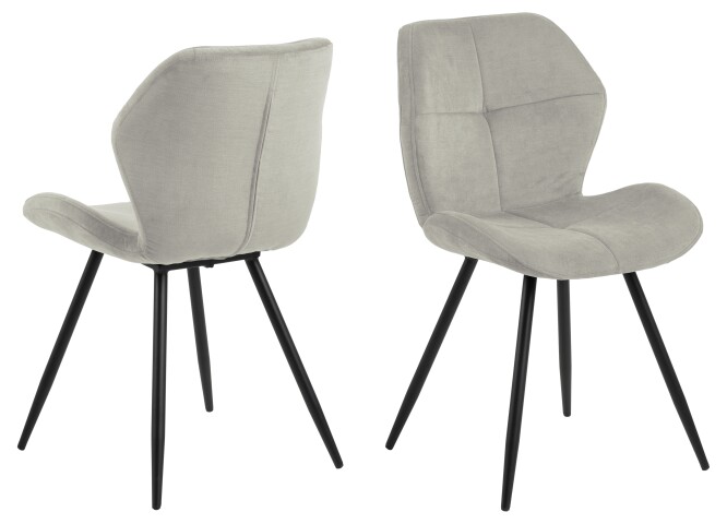 Polsterstuhl >Petri< (2er-Set) in sand, Polyester, Stahl - 48x82,5x55cm (BxHxT)