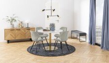 Polsterstuhl >Petri< (2er-Set) in sand, Polyester, Stahl - 48x82,5x55cm (BxHxT)