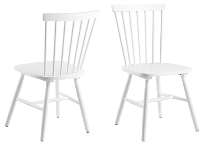 Esszimmerstuhl >Riano< (2er-Set) in weiss, Rubberwood - 50,5x86x49,5cm (BxHxT)