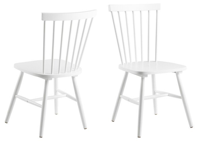 Esszimmerstuhl >Riano< (2er-Set) in weiss, Rubberwood - 50,5x86x49,5cm (BxHxT)
