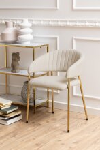 Armlehnstuhl >Ann< (2er-Set) in Beige, gold - 54,5x77,5x54 (BxHxT)