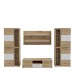 Wohnwand >ALLISTER< in Weiss  / Artisan Eiche - 334x199,6x55cm (BxHxT)