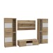 Wohnwand >ALLISTER< in Weiss  / Artisan Eiche - 334x199,6x55cm (BxHxT)