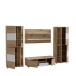 Wohnwand >ALLISTER< in Weiss  / Artisan Eiche - 334x199,6x55cm (BxHxT)