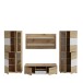 Wohnwand >ALLISTER< in Weiss  / Artisan Eiche - 334x199,6x55cm (BxHxT)