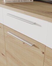 Sideboard >ALLISTER< in Weiss/ Artisan Eiche  - 149,6x87,6x42cm (BxHxT)