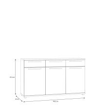 Sideboard >ALLISTER< in Weiss/ Artisan Eiche  - 149,6x87,6x42cm (BxHxT)