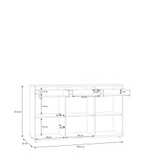 Sideboard >ALLISTER< in Weiss/ Artisan Eiche  - 149,6x87,6x42cm (BxHxT)