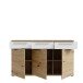 Sideboard >ALLISTER< in Weiss/ Artisan Eiche  - 149,6x87,6x42cm (BxHxT)