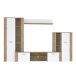 Wohnwand >BIG BANG< in Weiss  / Artisan Eiche - 310x197,6x41,6cm (BxHxT)