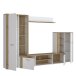 Wohnwand >BIG BANG< in Weiss  / Artisan Eiche - 310x197,6x41,6cm (BxHxT)