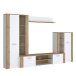 Wohnwand >BIG BANG< in Weiss  / Artisan Eiche - 310x197,6x41,6cm (BxHxT)