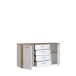 Sideboard >BIG BANG< in Weiss / Artisan Eiche - 159,6x82,4x41,6cm (BxHxT)