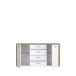 Sideboard >BIG BANG< in Weiss / Artisan Eiche - 159,6x82,4x41,6cm (BxHxT)