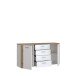 Sideboard >BIG BANG< in Weiss / Artisan Eiche - 159,6x82,4x41,6cm (BxHxT)