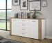 Sideboard >BIG BANG< in Weiss / Artisan Eiche - 159,6x82,4x41,6cm (BxHxT)
