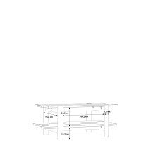 Couchtisch >COFFEE TABLES< in Grau / Artisan Eiche Dekor - 110x45,5x60cm (B/H/T)