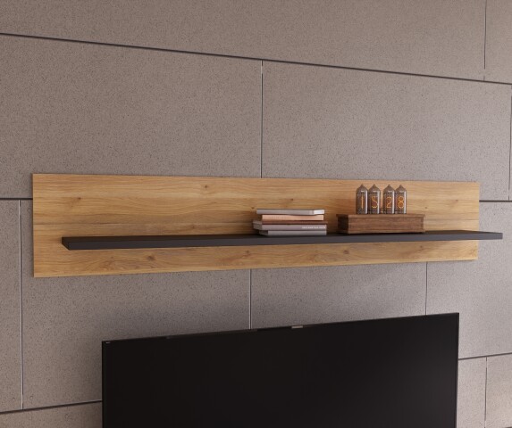Wandregal >JYTANA< in Mauvella Eiche Dekor - 160x29,6x21,9cm (BxHxT)