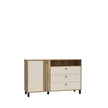 Kommode >KILLARNEY< in Sand / Mauvella Eiche Dekor - 138,1x87x42cm (BxHxT)