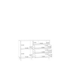 Kommode >KILLARNEY< in Sand / Mauvella Eiche Dekor - 138,1x87x42cm (BxHxT)