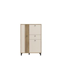 Highboard >KILLARNEY< in Sand / Mauvella Eiche Dekor - 88,1x131,8x42cm (BxHxT)