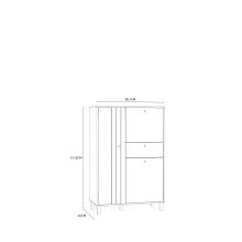 Highboard >KILLARNEY< in Sand / Mauvella Eiche Dekor - 88,1x131,8x42cm (BxHxT)