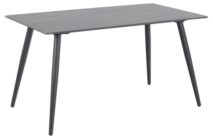 Esstisch >Wicklow< in schwarz, Keramik, Stahl - 140x75x80cm (BxHxT)
