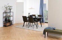 Polsterstuhl >Waylor< (2er-Set) in Grau, Polyester, Stahl - 54x88x58,5cm (BxHxT)