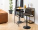 Barhocker >Kimmy< (2er-Set) in anthrazit, Polyester, Stahl - 50x110,5x46 (BxHxT)