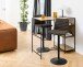 Barhocker >Kimmy< (2er-Set) in anthrazit, Polyester, Stahl - 50x110,5x46 (BxHxT)