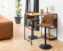 Barhocker >Kimmy< (2er-Set) in camel, Polyester. Stahl - 50x110,5x46cm (BxHxT)