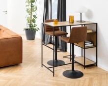 Barhocker >Kimmy< (2er-Set) in camel, Polyester. Stahl - 50x110,5x46cm (BxHxT)