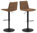 Barhocker >Kimmy< (2er-Set) in camel, Polyester. Stahl - 50x110,5x46cm (BxHxT)